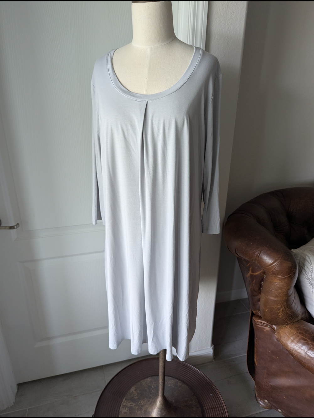 Soft Surroundings Light Gray Bamboo Midi Nightgown